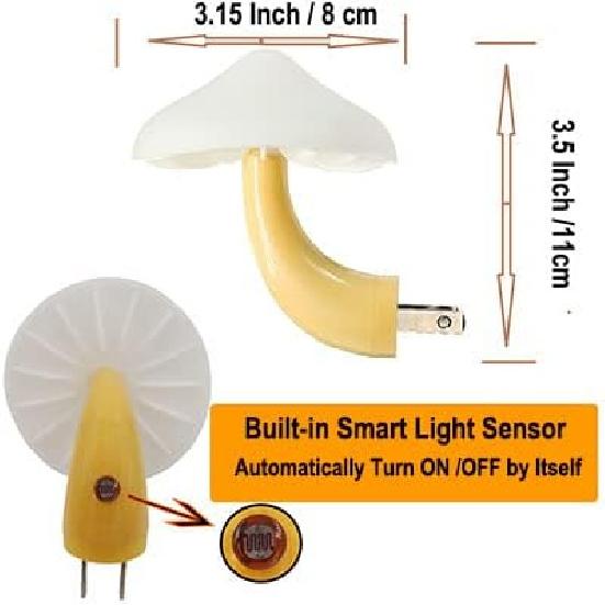 AUSAYE Light Sensor LED Night Light Plug in Wall Lamp Energy Saving