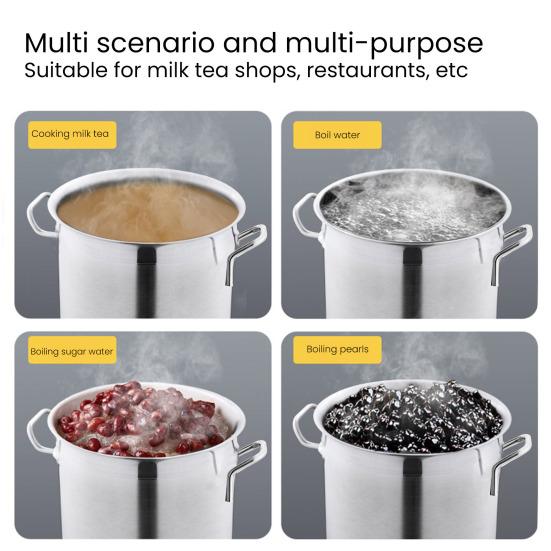 Stainless Steel Soup Pot with Lid Large Commercial Cooking Pot for Soup Stew Seafood Multifunctional Induction Cooker