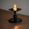 Black Metal Pillar Decorative Candlestick Scented Candles Holders Stand, Decorations Home Gifts for Bedroom Livingroom Wedding
