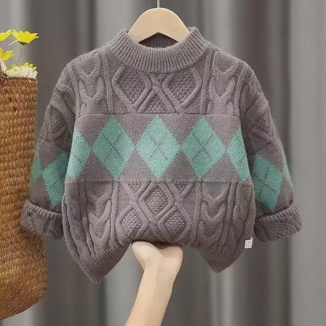 Boys' Korean Style Sweater - 2023 Pullover for Autumn/Winter, Suitable for Middle and Large Children