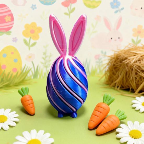 3D-печатное спиральное пасхальное яйцо Уникальная сенсорная игрушка-антистресс с ушками кролика для взрослых Снятие стресса Наполнители для пасхальной корзины Товары для вечеринок