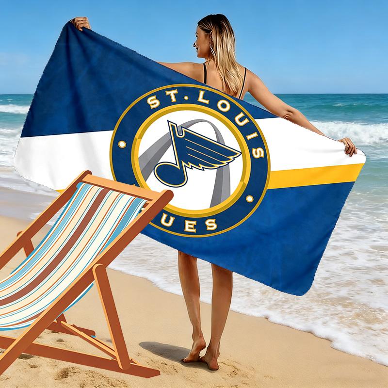 St. Louis Blues Print Beach Towel, Large Soft Quick Dry Towel for Beach Camping Swimming