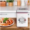 [A3027] - White Metal Pasta Box 'Le Petit Comptoir' (flavors and Traditions) - 18x12x12cm