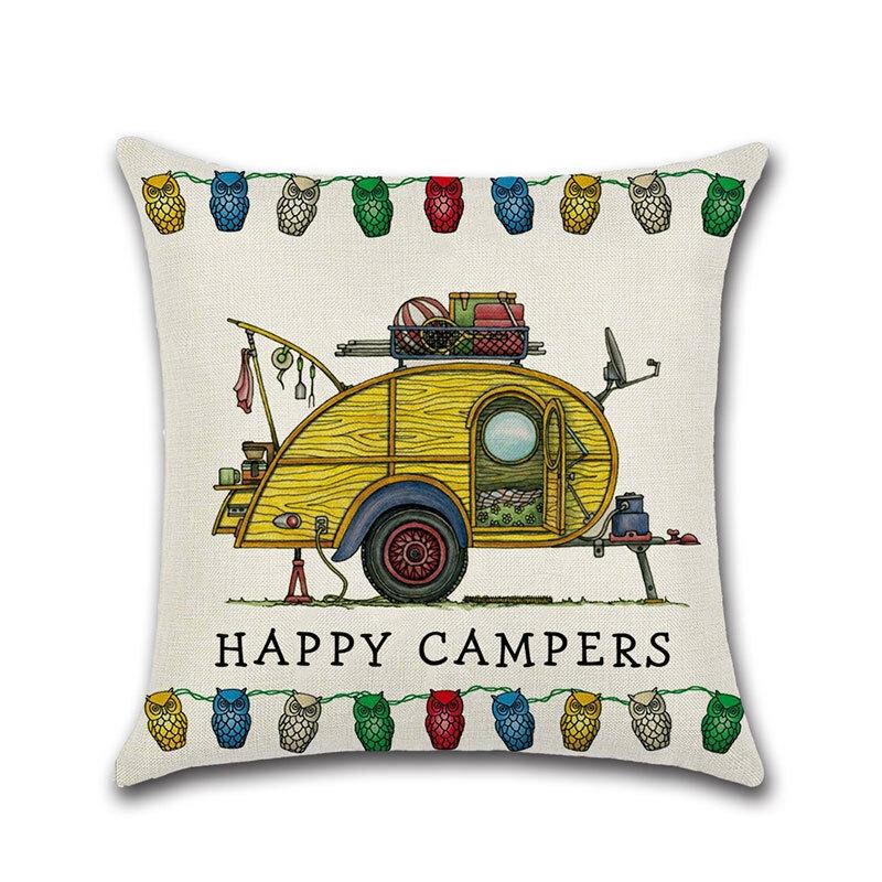 Декоративная наволочка на подушку-плед для дивана Happy Campers, идеально подходящая для домашнего декора