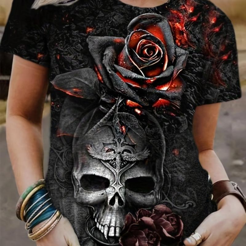 Women's T Shirts Fashion Short Sleeve Top For Women 3d Safflower Pattern T-shirt Y2k Women Blouse Oversized Tees Female Clothing