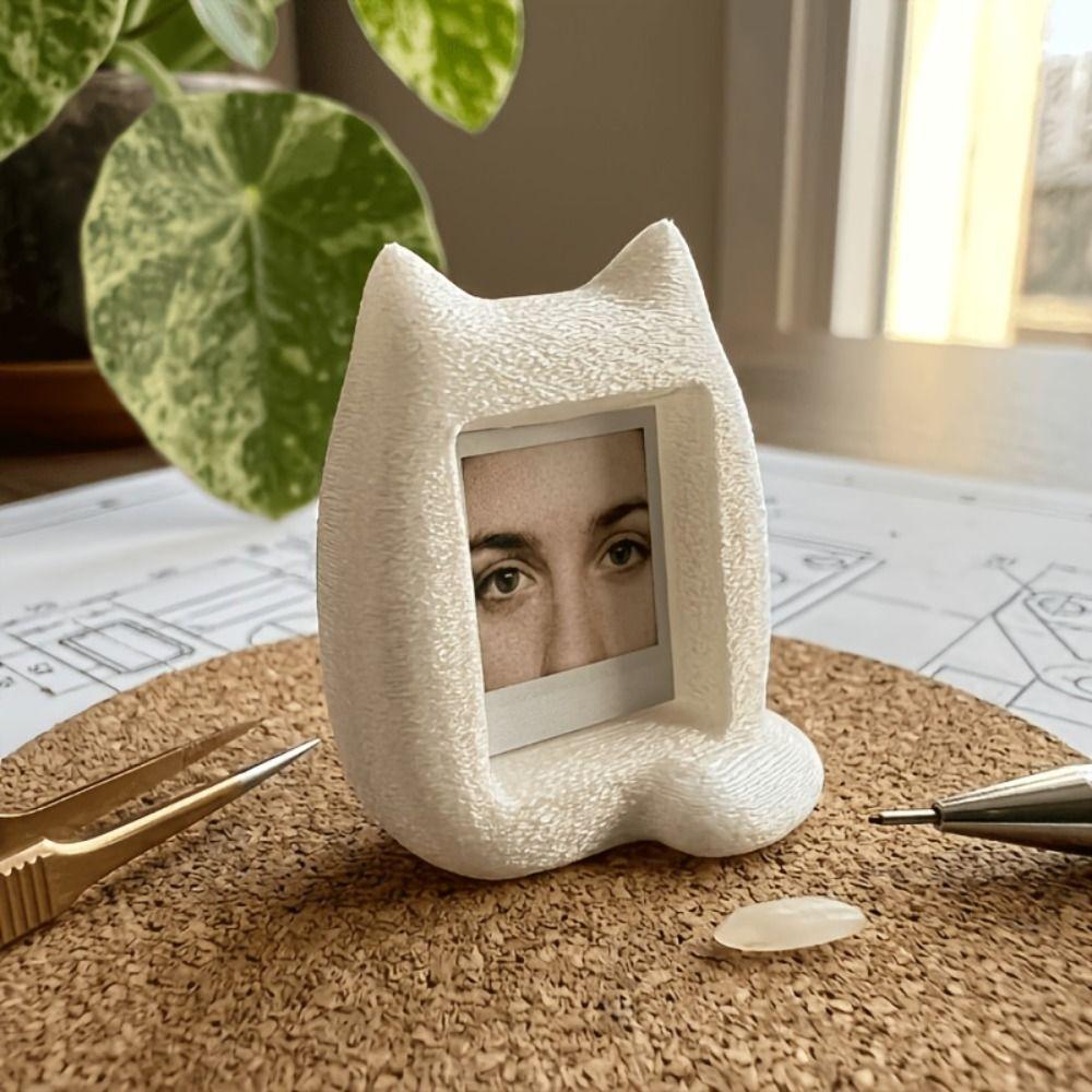 Home Decoration Cat Photo Frame 3D Printed DIY Desktop Ornament Album Ornament Office Desk