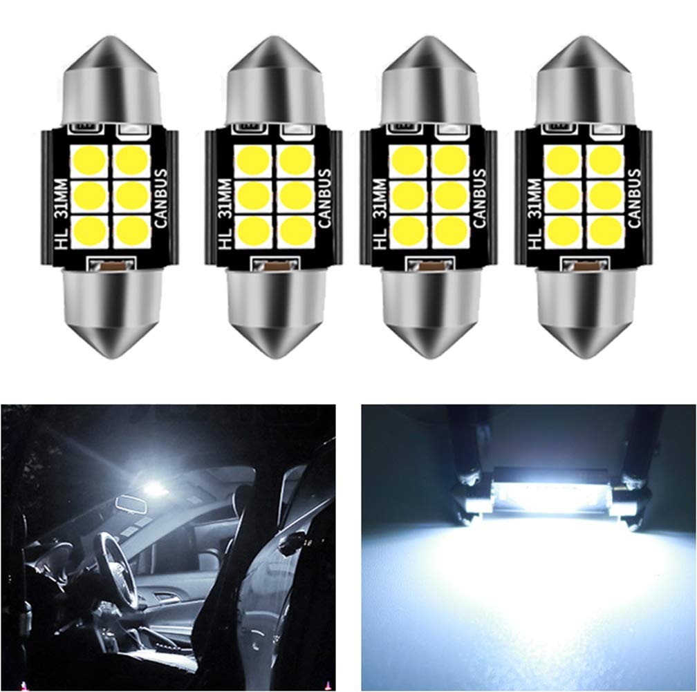 Festoon Dome Light Car No Error Map Light White LED30306LED31mm 4pcs