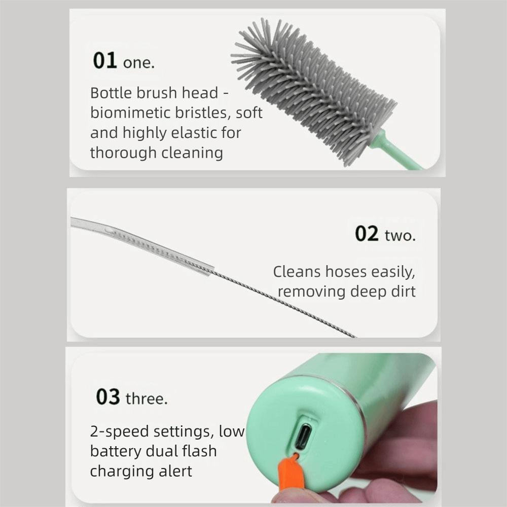 Silicone Electric Bottle Brush Flexible Brushes Cleaning Brush Set Bottle Brush  Feeding Bottle