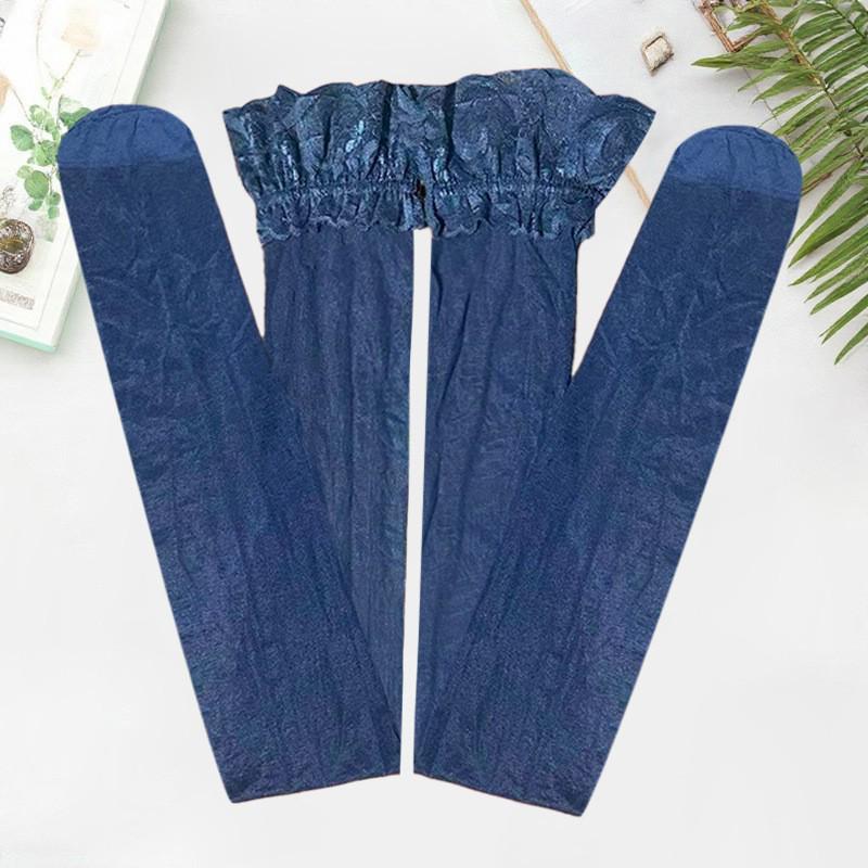 Silk Silicone Non-Slip Over-the-Knee Stockings with Lace - Ultra-Thin and Sexy for Women, Perfect for Autumn