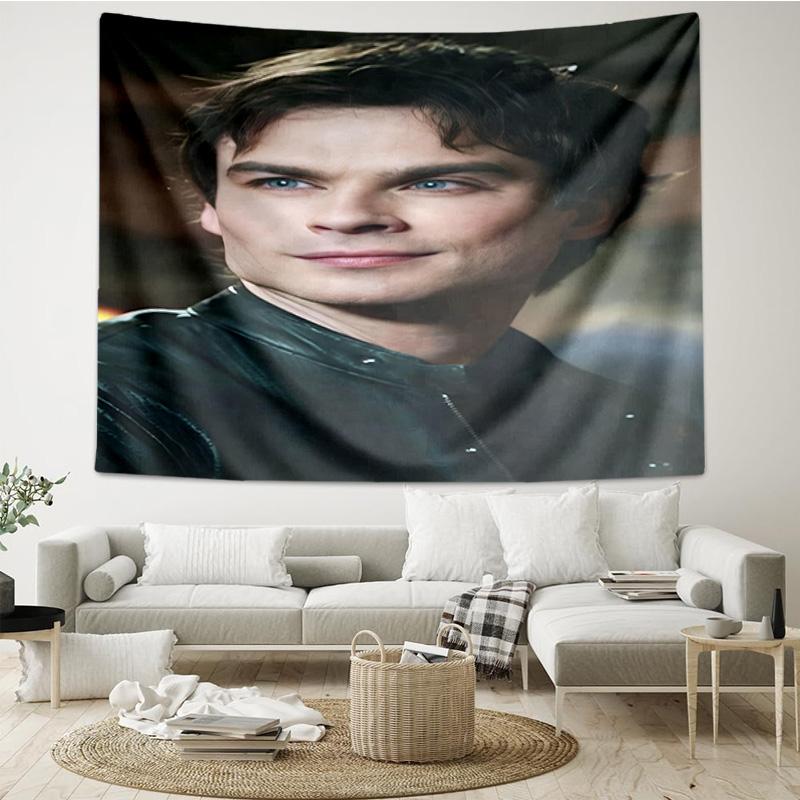 Two Men In Suits Damon Tapestry, Unique Design Tapestry, Wall Decor for Bedroom,Livingroom, Playroom,Heartwarming Fan Holiday Gifts
