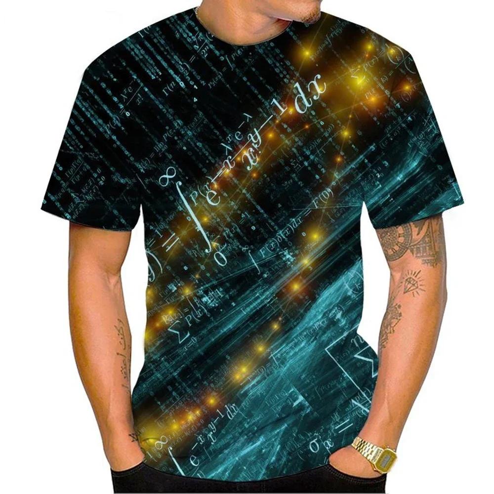 Summer Men Fashion New Mathematical Formula 3D PrintT-Shirt Number Funny Short Sleeve Equation Unisex Kids Hot Sale Casual Top