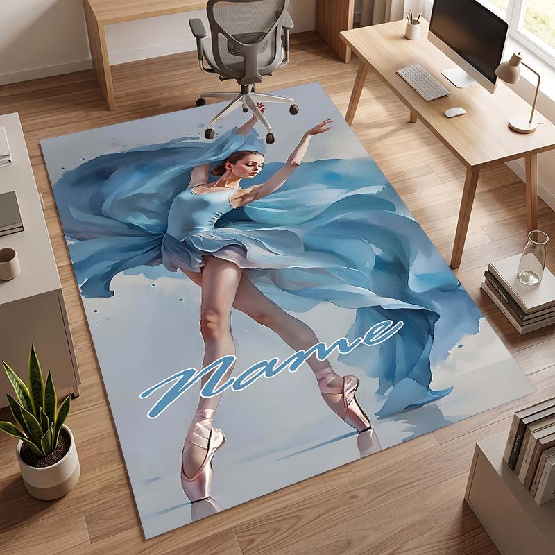 Elegant Ballet (5) Personalized name Office Carpet Stylish Decor for Living Room Bedroom Kitchen