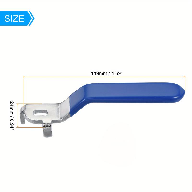 1 шт. Ручка-рычаг Железо Хромированное Замена Четверть оборота с пластиковой рукояткой Синяя для шарового крана DN25
