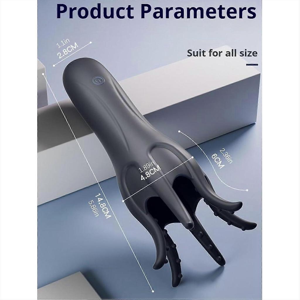 Men's Wave Therapy Device Rechargeable Waterproof Ergonomic Grip Male Body Sculpting Massager Black
