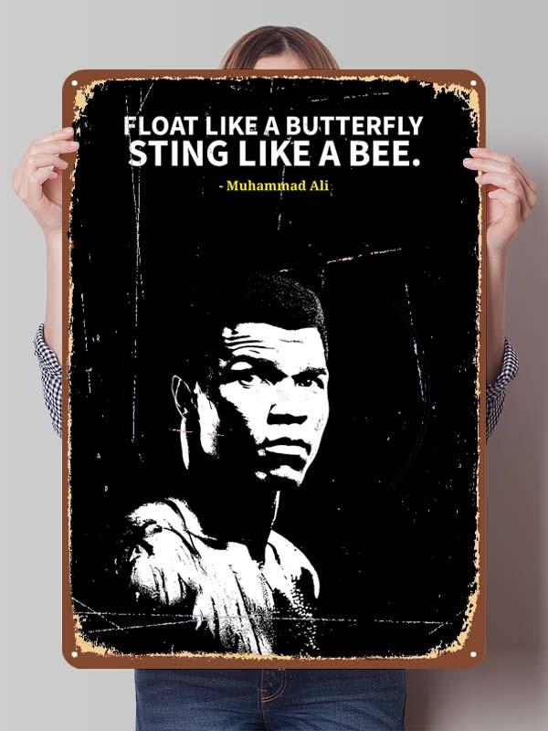 Металлические постеры с изображением Мухаммеда Али, боксера, декор для комнаты, изготовленные на заказ металлические таблички с боксерскими мотивами для украшения стен, ретро-стиль для дома и мужской тематики.