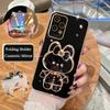 Роскошный чехол-держатель для зеркала с покрытием для Huawei Honor 200 Honor200 Lite 200lite 50 70 90 Pro X8 X8a X6 X8b Силиконовый чехол-подставка