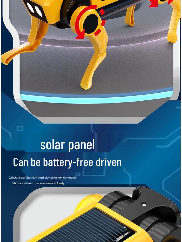 Solar-Powered Remote Control AI Robot Dog - DIY Educational Toy for Kids