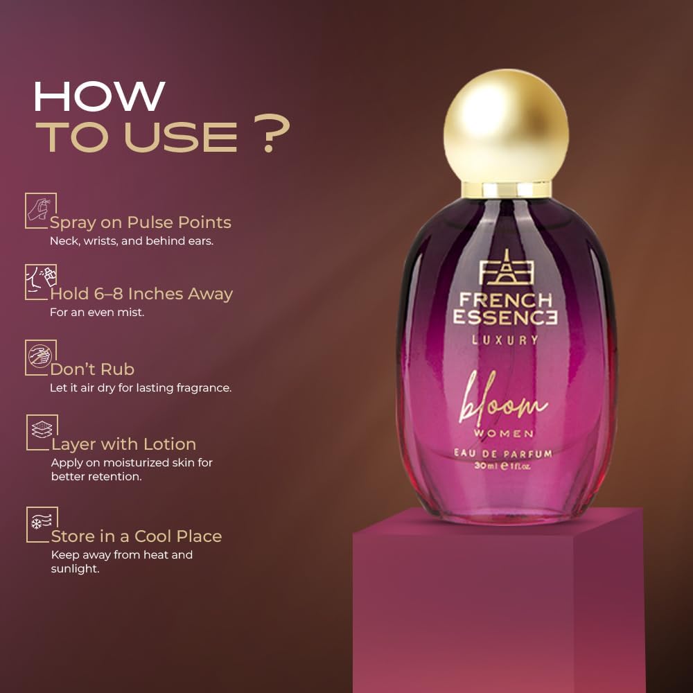 French Essence Bloom Туалетная вода для женщин | Стойкий роскошный парфюм | Идеальный подарок для жены и девушки | 30 мл