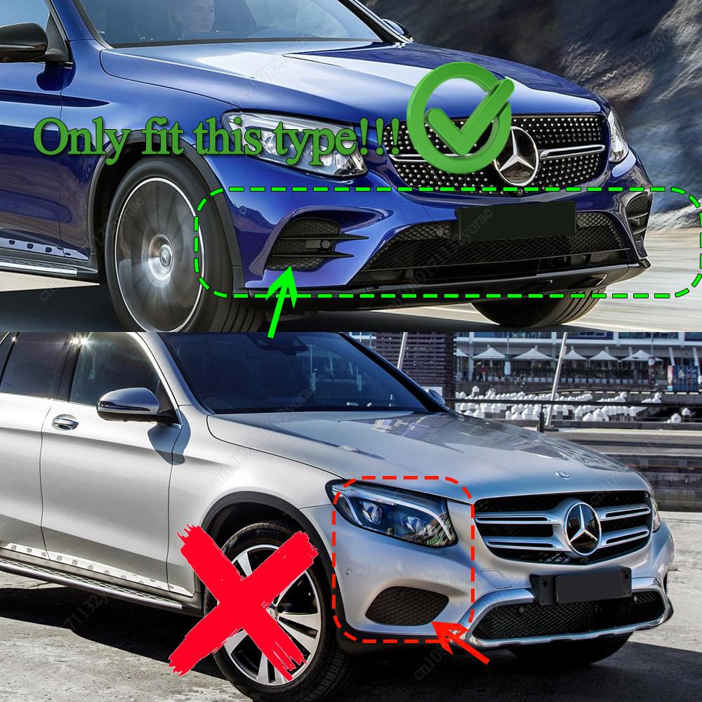 Для Mercedes Benz GLC Class X253 GLC260 300 GLC43 AMG 2016-2019 Передний Сплиттер Бампера Спойлер Накладка на Противотуманную Фару Ветроотбойник Комплекты Обвеса