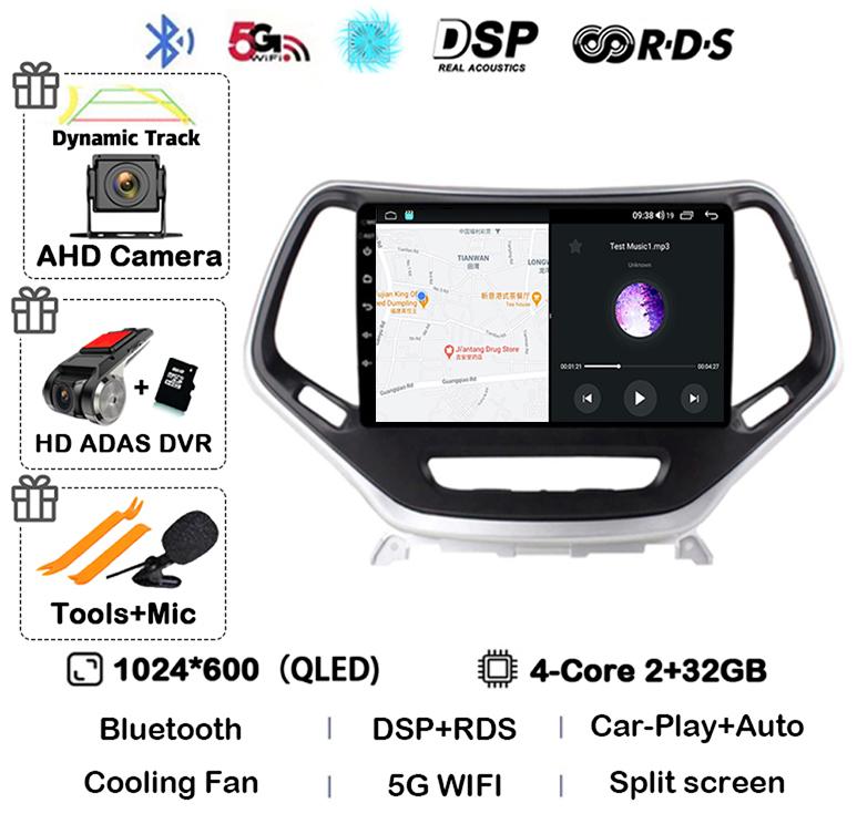 Android 14 Carplay Auto WIFI+4G для Jeep Cherokee 5 KL 2014 2015 2016 2017 2018 GPS автомобильный радиоприемник мультимедиа видеоплеер стерео
