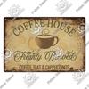 Decor Coffee Vintage Tin Sign Metal Sign Decorative Plaque Retro Plate Cafe Kitchen Living Room Coffee Bar Decoration