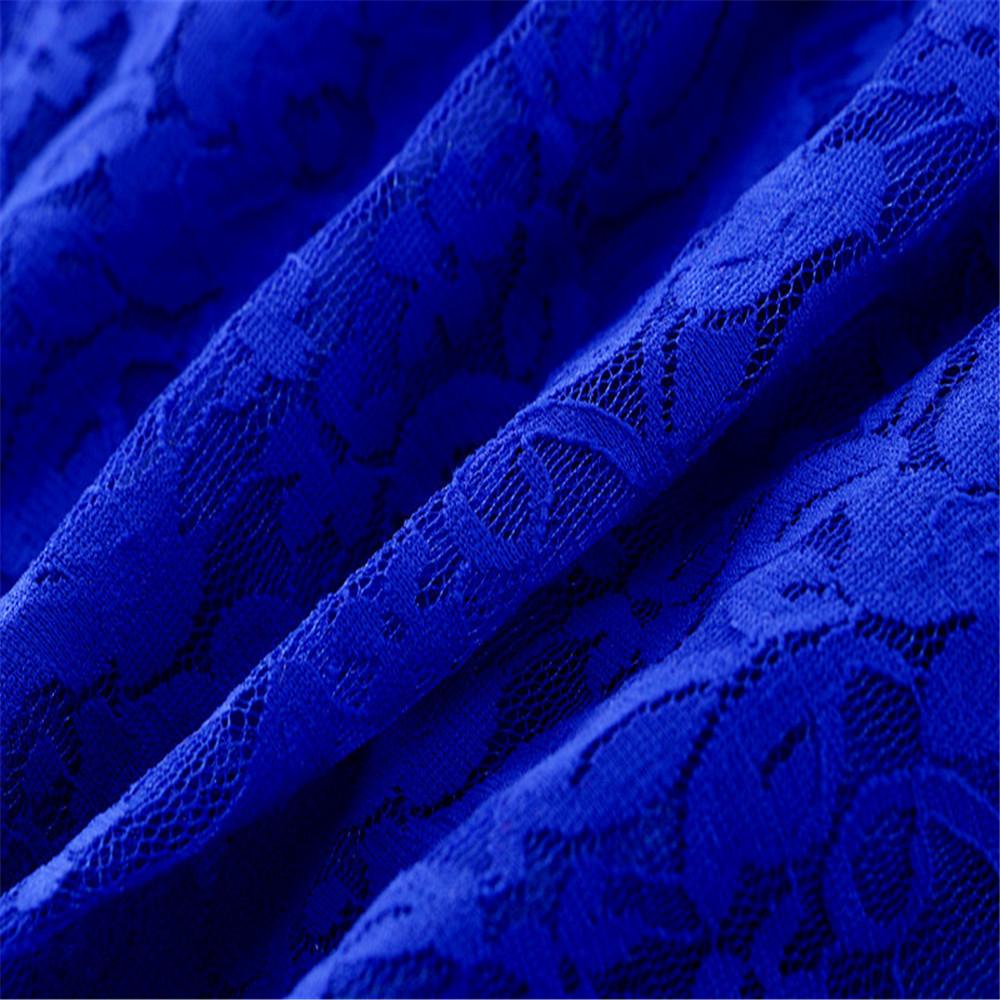 Летнее модное кружевное платье с круглым вырезом и короткими рукавами