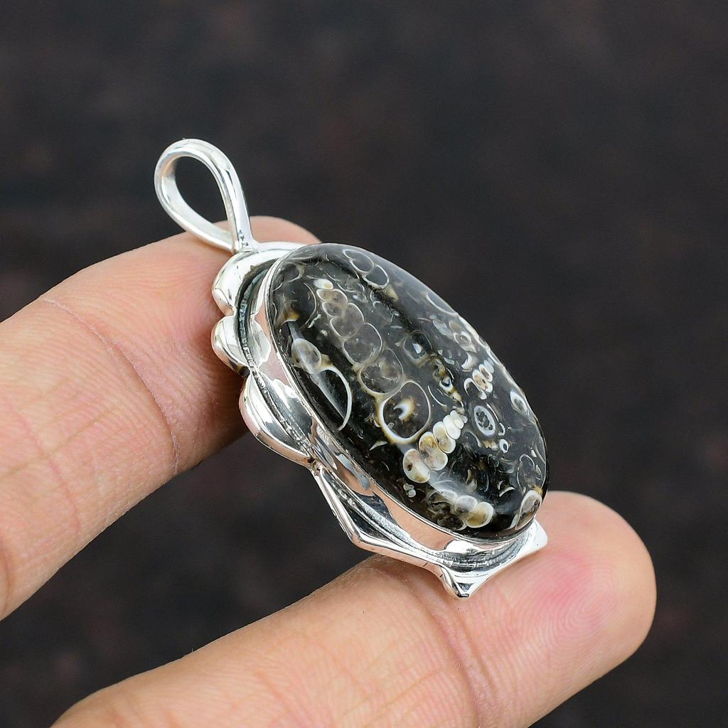 Подвеска из агата туррителла, ювелирное изделие ручной работы, подвеска из натурального драгоценного камня, серебряная подвеска 925 пробы, ювелирные изделия из агата туррителла, подарки на годовщину