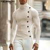 Men Turtleneck Undershirts Long Sleeve Skinny Tops T-shirts