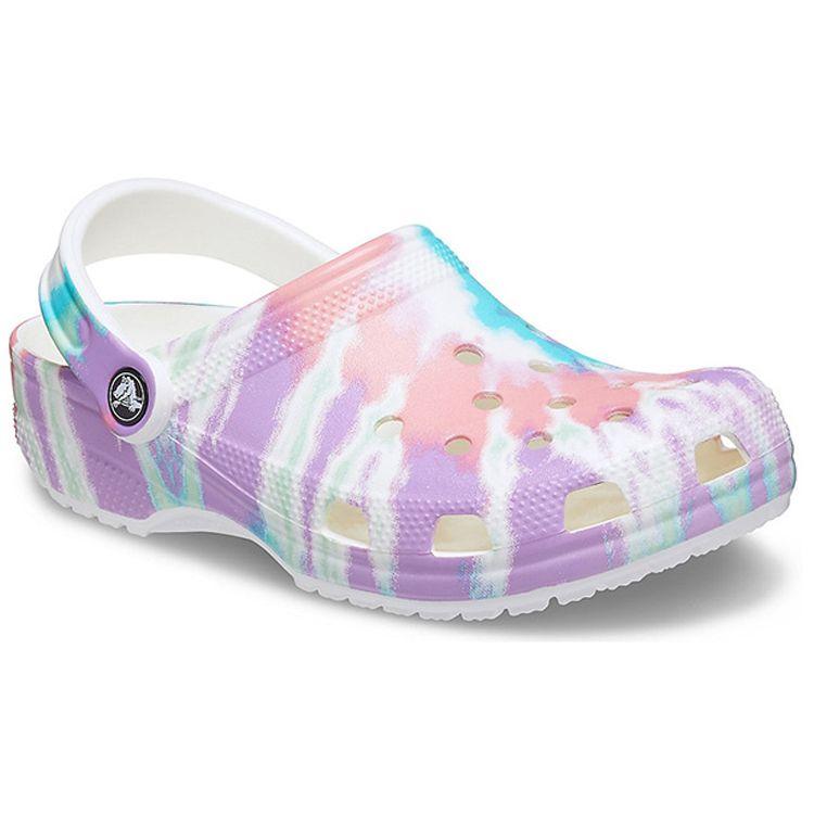 Crocs Классические мужские кроссовки Clog Tie Dye Fresco розовые белые цвета морской волны 205453-6SN