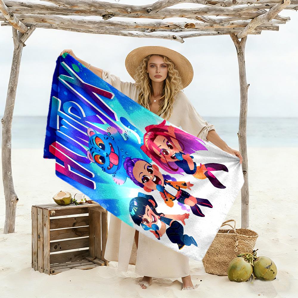 Demon Hunter Girls2 Beach Towel Quick-Dry Soft Microfiber Comfortable Lightweight Portable for Swimming,Beach,Camping, Travel