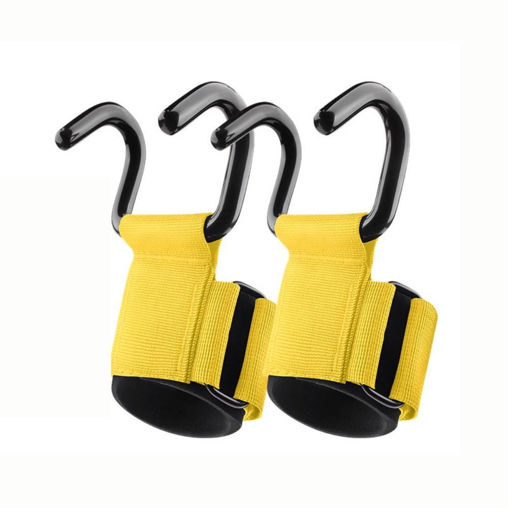 1 pair Adjustable Weight Lifting Grip Hook Pull-up Steel Hook Grips Strap Weightlifting