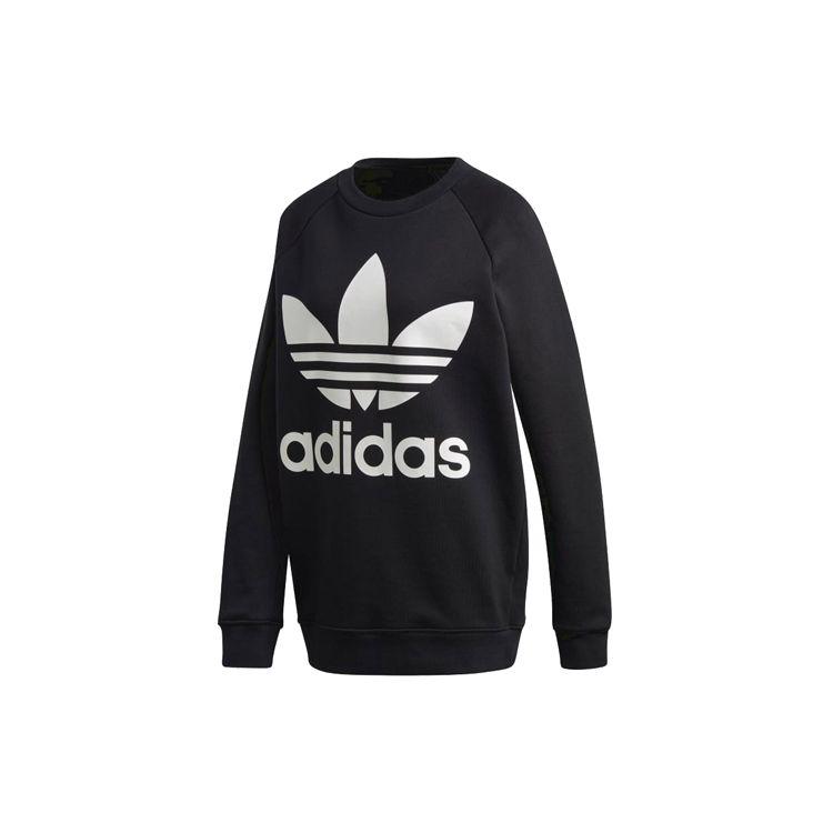 adidas Оригиналы Серия American Vintage Большой Логотип с Буквой Флис Круглый Вырез Пуловер Повседневная Толстовка Женская Черный DH3129