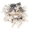 Artificial Flower Wreath White Dogwood Hanging Wreath Welcome Wreath DIY Decor for Front Door Home Wall Porch Patio