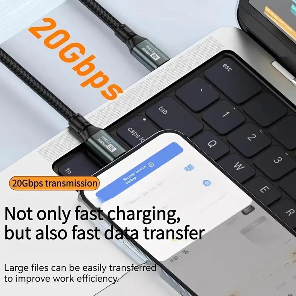 Кабель USB C-USB C PD 100 Вт USB 3.2 Type-C Gen2 20 Гбит/с 8K @ 60 Гц Видеокабель для передачи данных для ПК, ноутбука, Macbook, iPad, iPhone 15 Pro Max