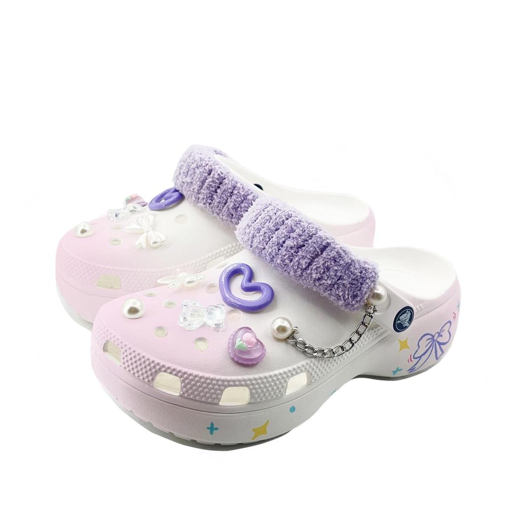 Crocs Классические клоги на платформе EVA Модный тренд Удобные Личность Простые Для города Обувь с отверстиями Унисекс Розовый