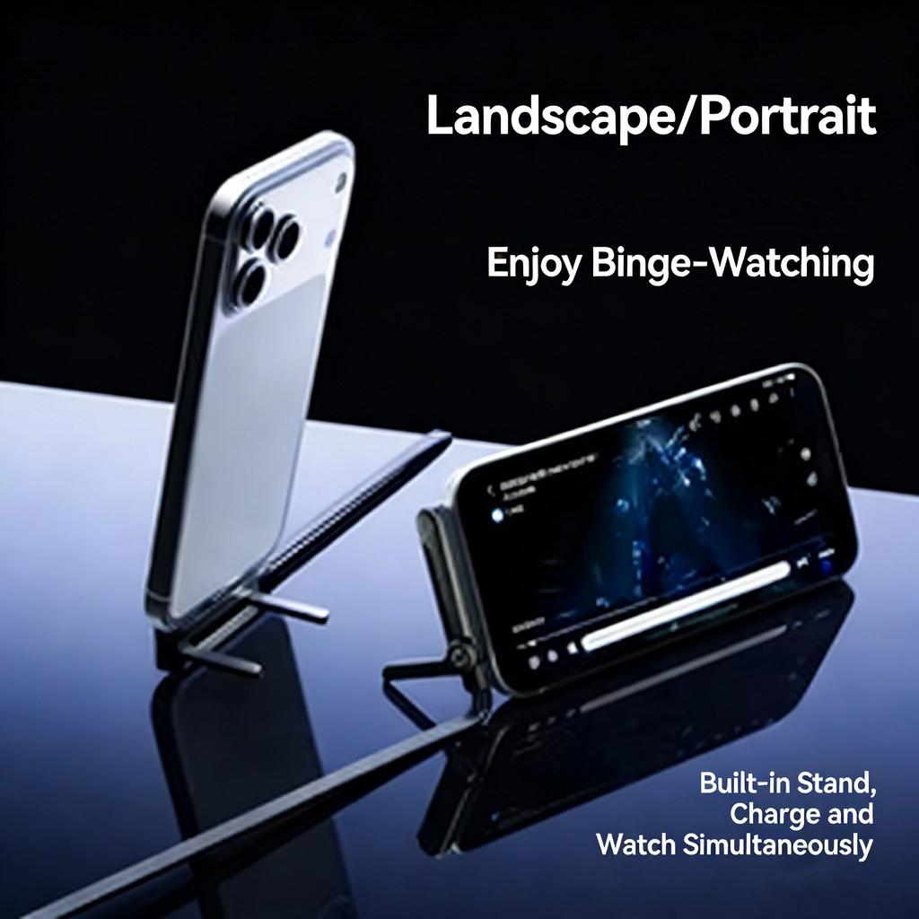 Быстрая зарядка 240 В Складной держатель для мобильного телефона Кабель для передачи данных Регулировка под разными углами Держатель для телефона для непрерывной зарядки для iPhone 17