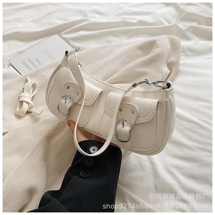 Retro Foreign Shoulder Women's Bag 2025 New Popular Niche Design Hand Carry Fashion Baguette Bag Korean Version Armpit Bag