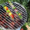 Barbecue Clip Stainless Steel with Lockable Grille Rust-Resistant Even Heat Distribution Mini Barbecue Tongs