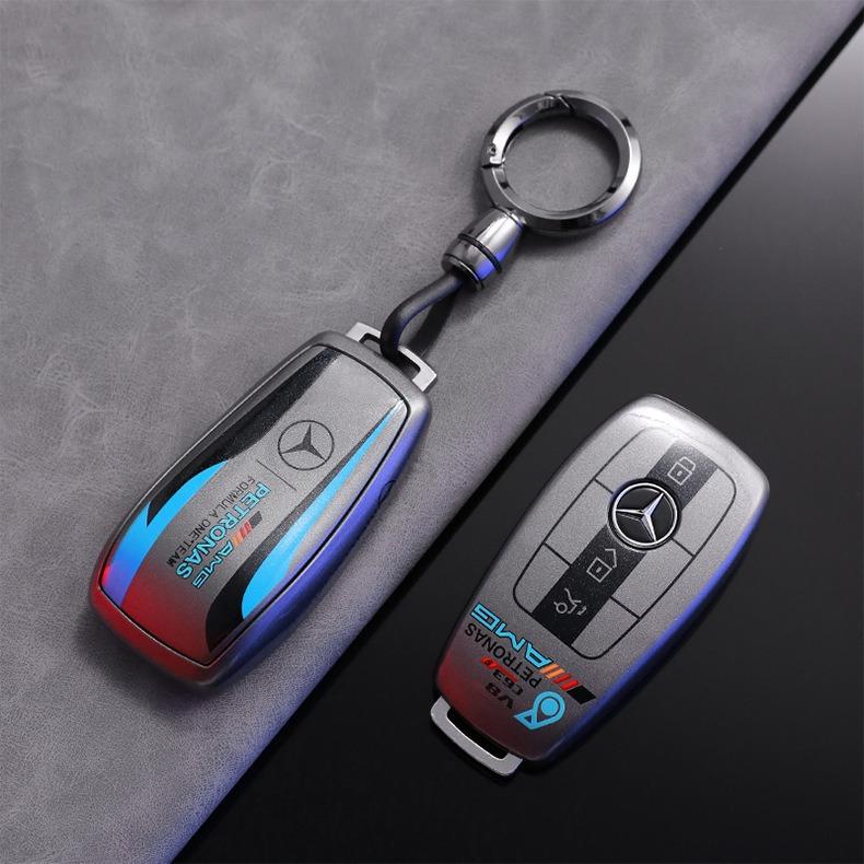 CRX1 Car Smart Key Case TPU Graffiti Protection Shell For Mercedes Benz C E S GLC GLE GLB W204 W205 W206 W212 W213 W221 W223 Sticker