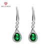 Classic Copper Alloy Earrings For Women Green Zircon Fashion Ear Drop Female Gifts Engagement Jewelry
