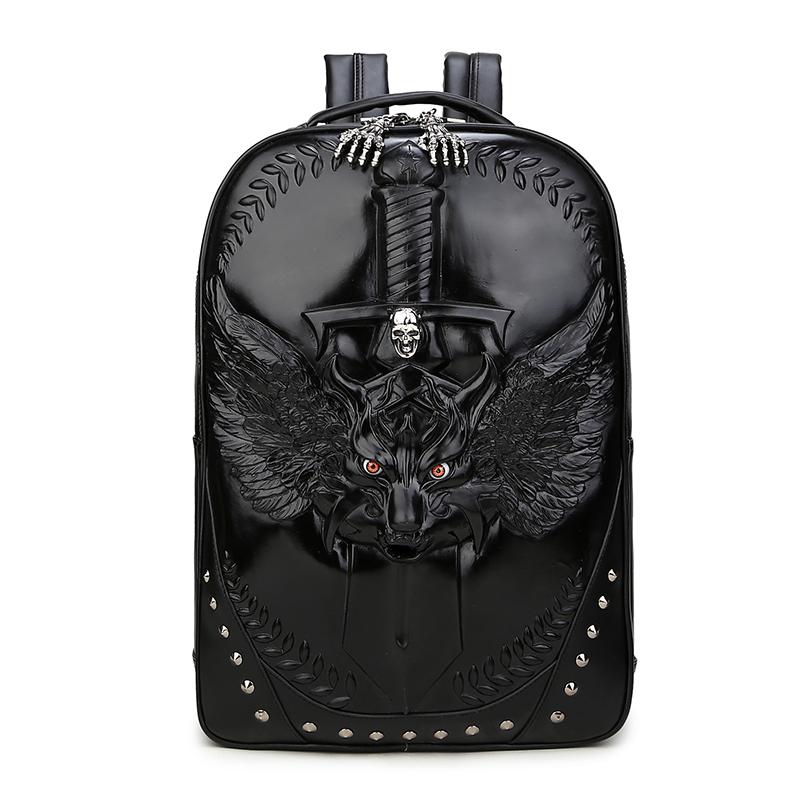 Jierotyx Рюкзак Goth Warwolf для женщин и мужчин, походные сумки для ноутбука, водонепроницаемые школьные сумки унисекс, винтажные заклепки