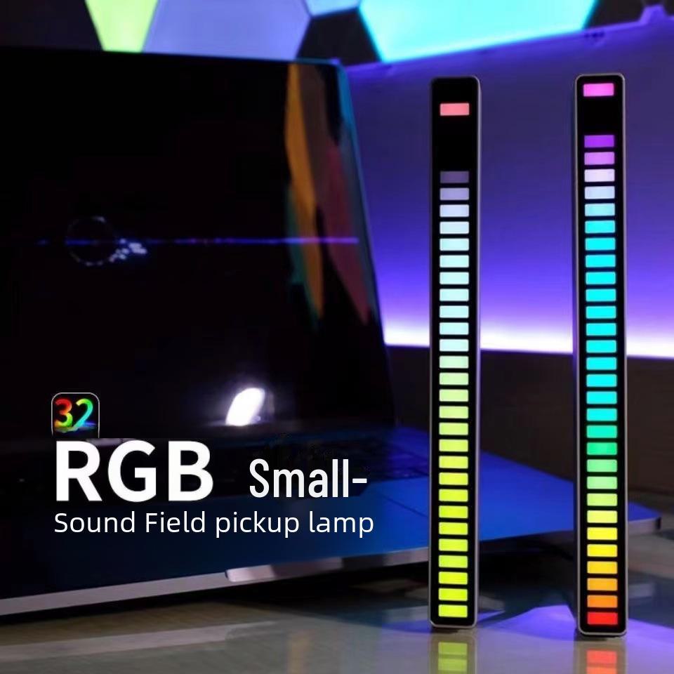 RGB светодиодная лента с Bluetooth и голосовым управлением - Световая панель с датчиком цвета, световой эффект под музыку и атмосферное освещение для рабочего стола или автомобиля.