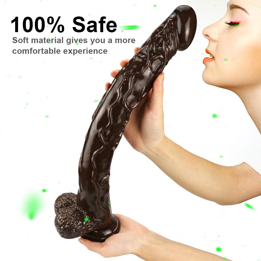 Коричневый, 42 см, реалистичные фаллоимитаторы Skin Sensation, мягкий большой пенис, мощный фаллоимитатор на присоске, секс-игрушки для женщин и мужчин, фаллоимитатор 18+
