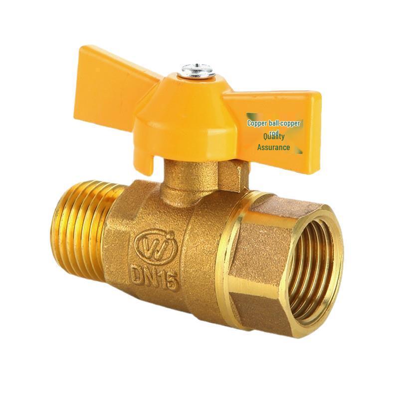 Thickened All-Copper 4-Point Natural Gas Ball Valve with Internal/External Thread and Single Nozzle Tee Switch