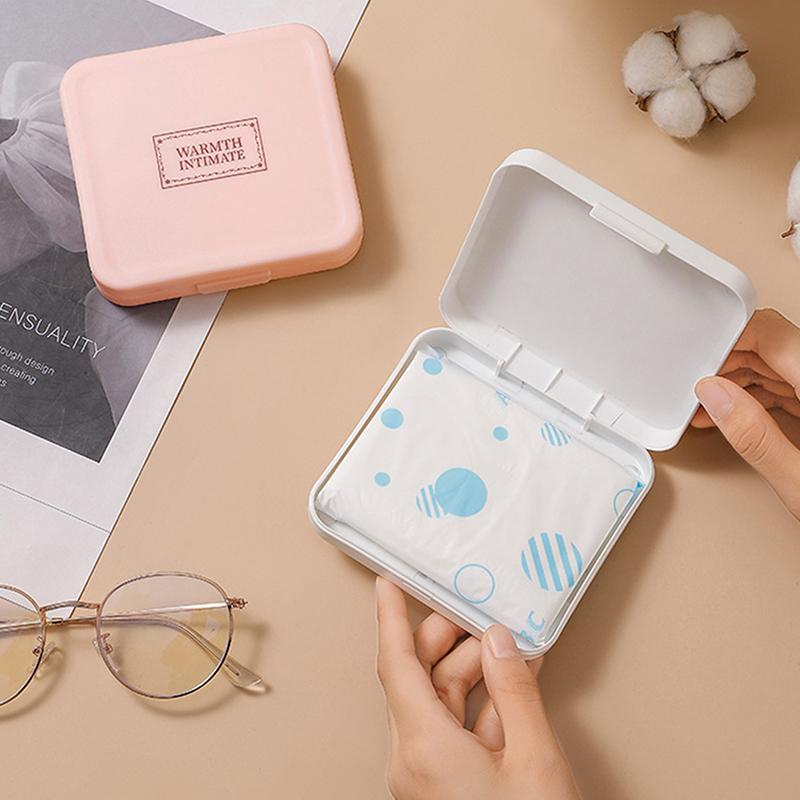 Женская коробка для хранения гигиенических прокладок и тампонов, портативная, водонепроницаемая, пыленепроницаемая, органайзер, простая коробка для гигиенических прокладок с рисунком
