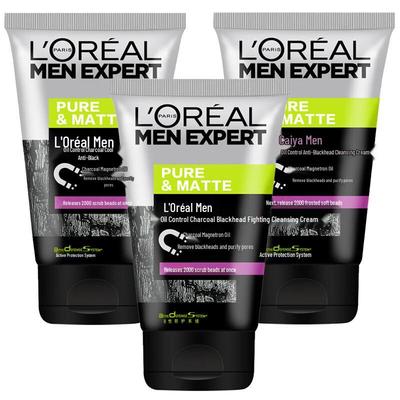 L'Oréal Men Expert Очищающий гель с углем 3 шт.