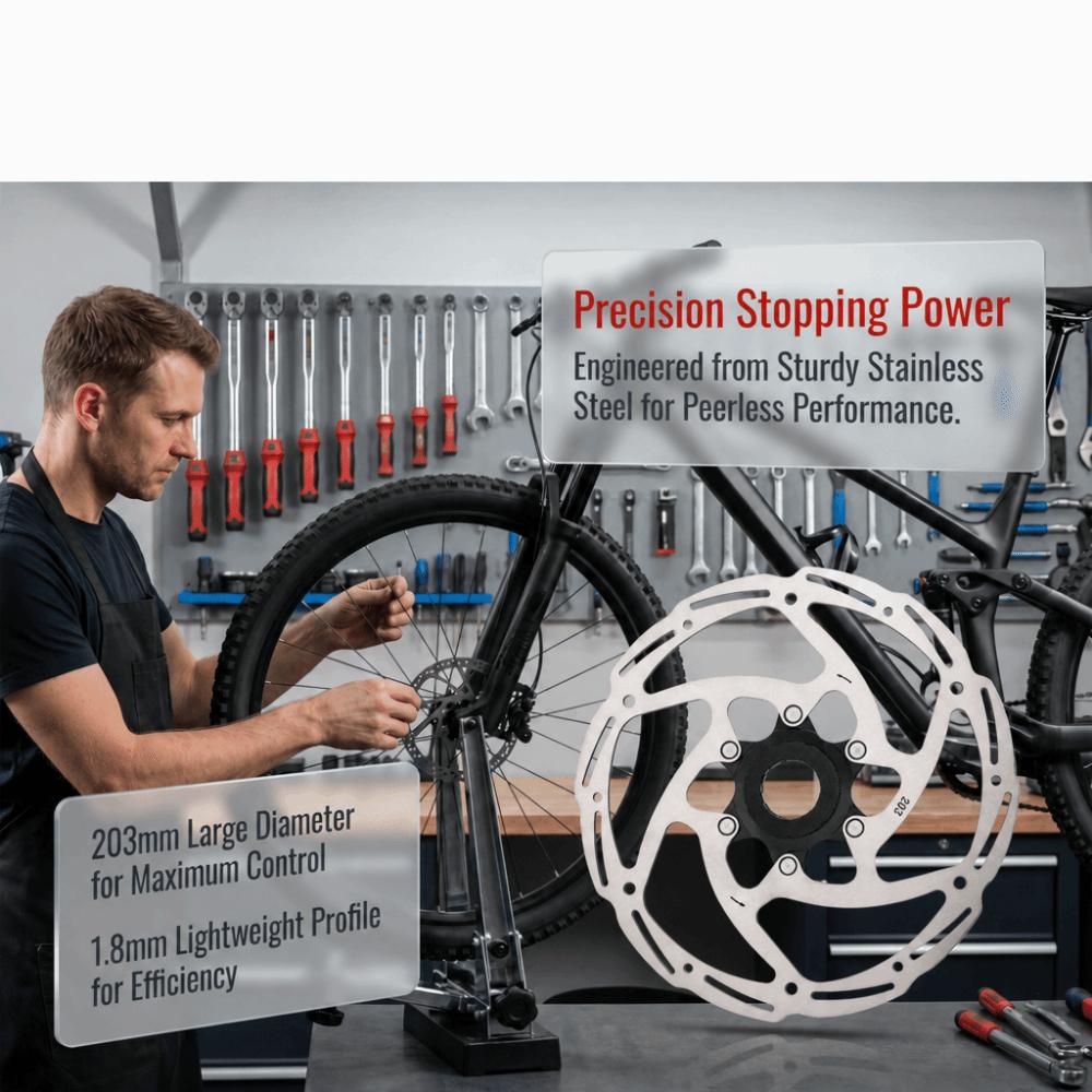 6-Hole Mount Bicycle Disc Brake Rotor 203mm Centerlock Disc Rotor for Road Bike