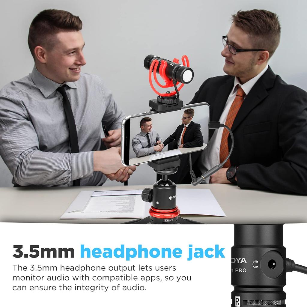 BOYA Pro Video Microphone iPhone External Microphone Sound Collection Microphone Camera Microphone Web Conference Windscreen Smartphone External