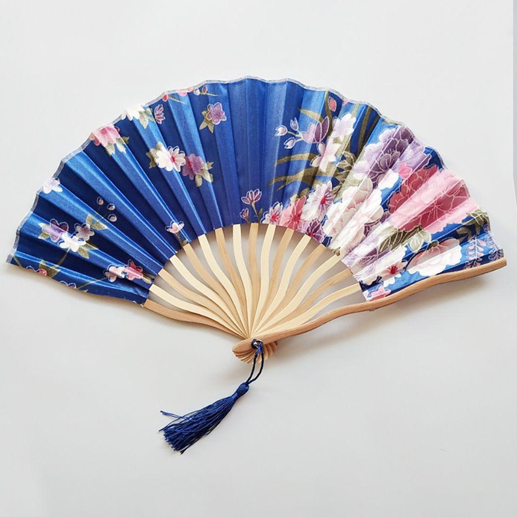 Style Bamboo Wooden Personalized Flower Home Decoration Dance Hand Fan Folding Fan Fan Crafts