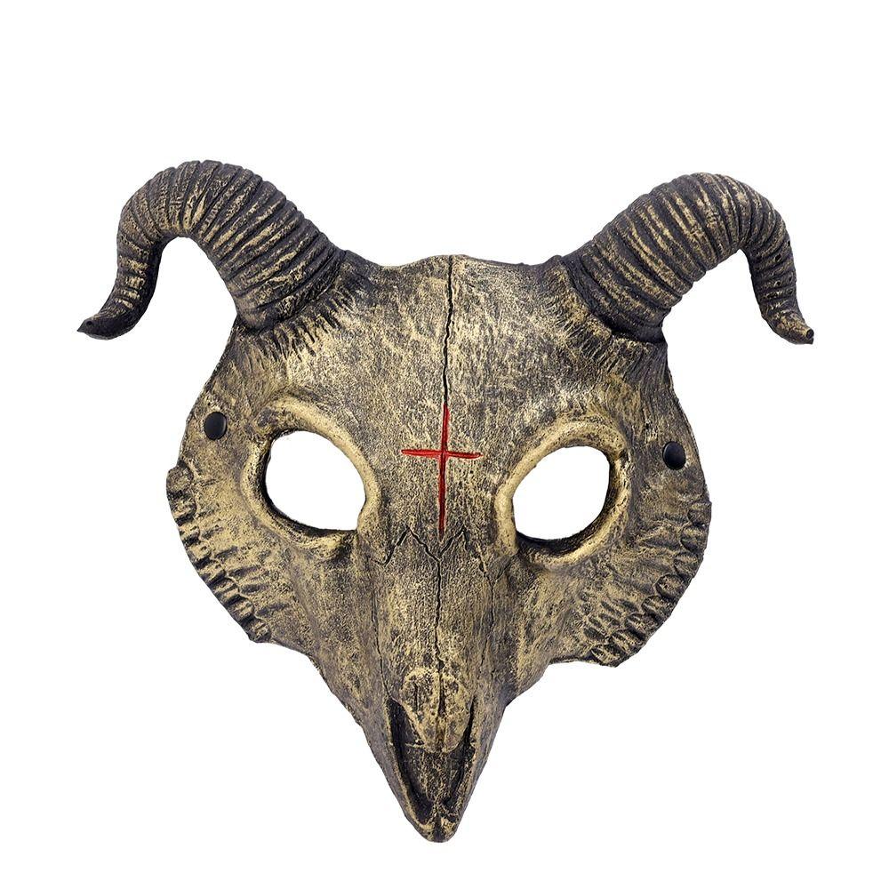 PU Goat Skull Masks Animal Shaped Halloween Horror Mask Halloween Party Decor Rave Stage Show